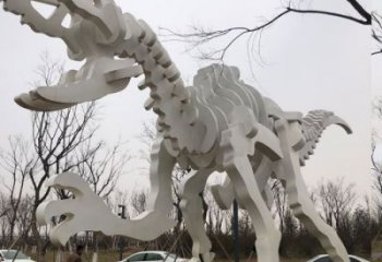 鏤空恐龍雕塑展品，金屬制作，恐龍骨架雕塑精品