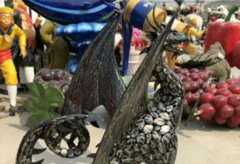 鐵藝恐龍雕塑制造商，室外軟裝，鐵藝恐龍雕塑制作