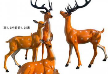 梅花鹿雕塑通用，街頭雕塑，玻璃鋼梅花鹿雕塑標(biāo)準(zhǔn)