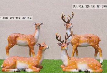 梅花鹿雕塑預(yù)定，小區(qū)擺件，玻璃鋼梅花鹿雕塑精品