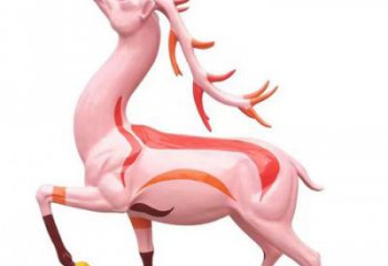 門(mén)口梅花鹿雕塑點(diǎn)擊，地標(biāo)擺件，玻璃鋼梅花鹿雕塑承接
