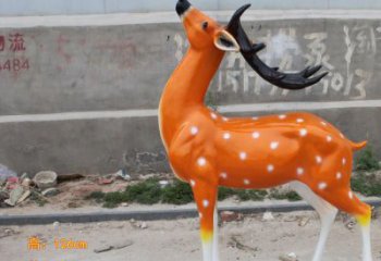 大型小鹿雕塑，彩繪工藝，玻璃鋼動(dòng)物雕塑廠家