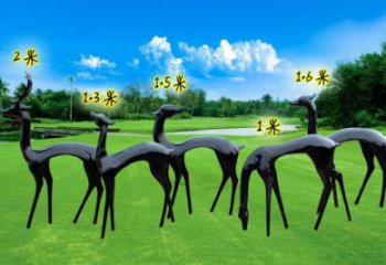 抽象小鹿雕塑專供，美陳雕塑，仿銅小鹿雕塑預(yù)定