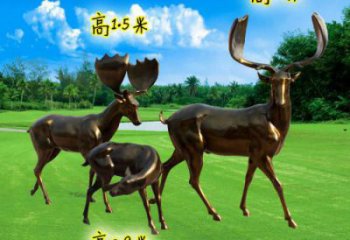 烤漆梅花鹿雕塑，彩繪工藝，玻璃鋼動(dòng)物雕塑廠家