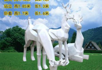 小鹿雕塑訂做，動(dòng)物雕塑，抽象小鹿雕塑生產(chǎn)廠家