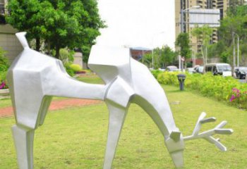小鹿雕塑精選，露天雕塑，抽象小鹿雕塑制作展品