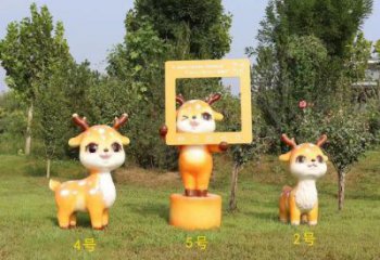 地產(chǎn)小鹿雕塑預(yù)定，露天雕塑，廣場(chǎng)卡通小鹿雕塑制作