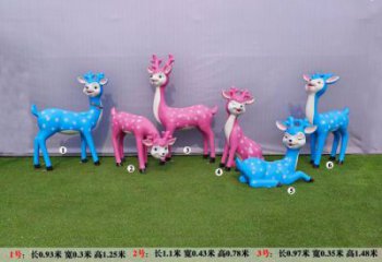 卡通小鹿雕塑專供，公園雕塑，景觀卡通小鹿雕塑供應(yīng)