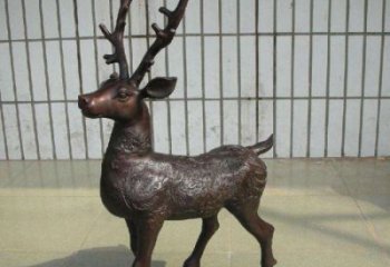 銅梅花鹿雕塑供給，街道標識，梅花鹿銅雕塑供應(yīng)