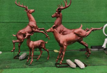 銅梅花鹿雕塑制作，公園小品，梅花鹿銅雕塑優(yōu)選