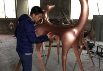 園林小鹿雕塑供求，中式工藝，抽象銅鹿雕塑精選