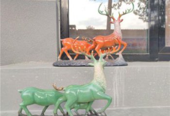 銅小鹿雕塑優(yōu)選，陸地?cái)[件，景觀小鹿銅雕塑制作