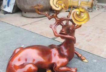 抽象馴鹿雕塑，仿古動(dòng)物雕塑，仿古擺件