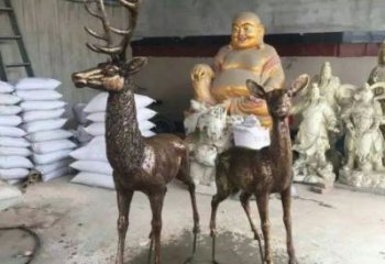 農(nóng)村馴鹿雕塑，鏤空海洋雕塑，抽象效果