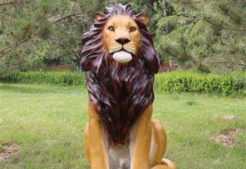 仿真獅子雕塑，公園動(dòng)物景觀雕塑，玻璃鋼獅子雕塑