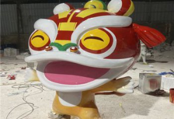 卡通形態(tài)效果，玻璃鋼卡通獅子雕塑，美陳景觀擺件