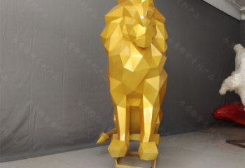 切面獅子雕塑承接，鍛造工藝，不銹鋼獅子雕塑訂做