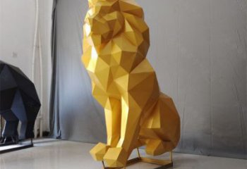 景觀獅子雕塑供應(yīng)，切面動(dòng)物雕塑，不銹鋼獅子雕塑供求