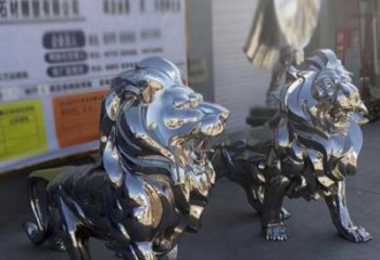 雕塑獅子景觀制造，街景小品，不銹鋼獅子雕塑優(yōu)價(jià)