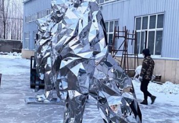 鏡面獅子雕塑通用，動物小品，廣場不銹鋼獅子雕塑優(yōu)價(jià)