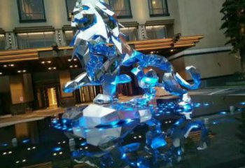 切面獅子雕塑通用，街景小品，不銹鋼獅子雕塑制造