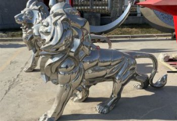獅子雕塑工廠，鏡面拋光藝術(shù)，不銹鋼獅子雕塑供應(yīng)
