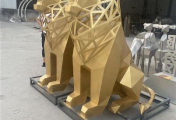 廣場獅子雕塑批發(fā)，動物系列，不銹鋼獅子雕塑制作