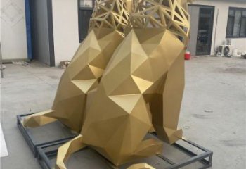 景觀獅子雕塑制造，歐式風(fēng)格，不銹鋼獅子雕塑定價