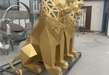 現(xiàn)代獅子雕塑定制，中式工藝，景觀不銹鋼獅子雕塑優(yōu)價