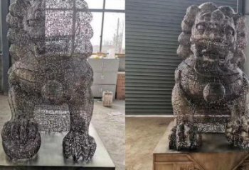 透雕獅子雕塑常用，鏤空概念，不銹鋼獅子雕塑展品
