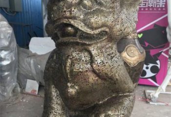 透雕獅子雕塑精品，鏤空編織工藝，不銹鋼獅子雕塑供求