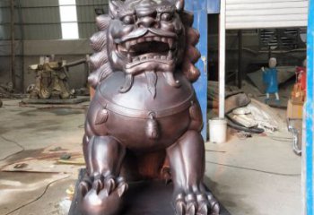 紫銅獅子雕塑提供，露天雕塑，蹲獅雕塑生產(chǎn)承接