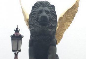 大型獅子雕塑制造商，戶外擺件，軟裝飛獅雕塑定制