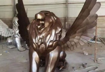 紅銅獅子雕塑優(yōu)價，鑄造工藝，飛獅雕塑制作