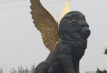 金屬獅子雕塑通用，城市雕塑，大型飛獅雕塑指用