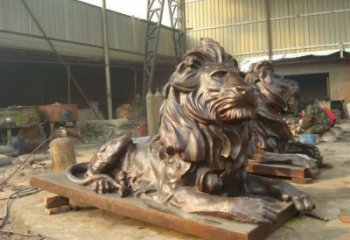 雕塑獅子景觀精選，中式工藝，園林趴獅雕塑供給