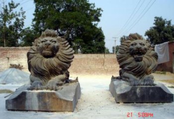 戶外獅子雕塑優(yōu)價(jià)，景觀概念，趴獅雕塑制作精品