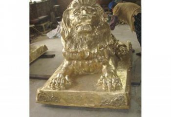黃銅獅子雕塑定價(jià)，景觀概念，鑄銅趴獅雕塑預(yù)定