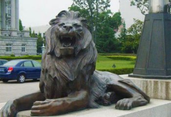 獅子雕塑定制，小區(qū)雕塑，建筑趴獅雕塑提供