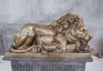 鑄銅獅子雕塑供求，景觀裝飾雕塑，戶外趴獅雕塑制造商