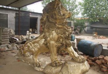 純銅仿古獅子雕塑，動(dòng)物雕塑，大型走獅雕塑標(biāo)準(zhǔn)