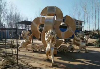 黃銅獅子雕塑承接，景觀雕塑，走獅雕塑供應(yīng)