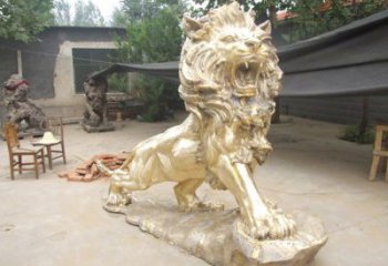 景區(qū)獅子雕塑觀賞型，公園小品，景觀走獅雕塑生產(chǎn)商