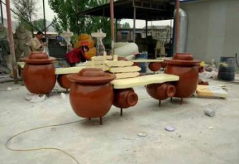 壇子坐凳雕塑,抽象藝術(shù)原理，玻璃鋼坐凳雕塑制作