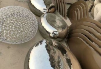 廣場坐凳雕塑，抽象景觀雕塑，鏡面效果