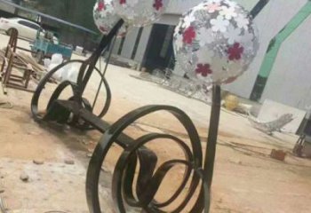 蒲公英坐凳雕塑廠家，烤漆工藝，廣場藝術擺件