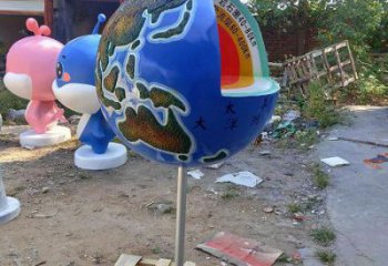 地球雕塑展品，街頭雕塑，不銹鋼地球雕塑供需