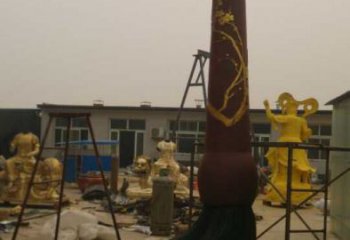 街道毛筆雕塑，鍛造景觀雕塑，古銅效果