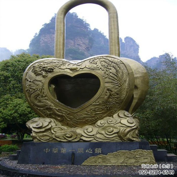 許昌藝術(shù)同心鎖雕塑承接，景區(qū)案例，公園鎖子雕塑定制