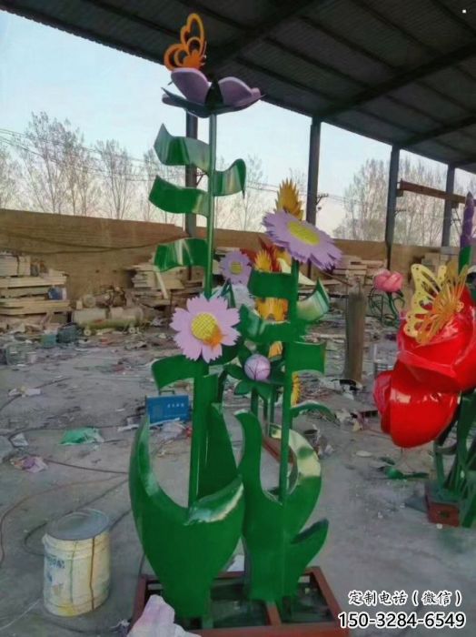 荊門(mén)茉莉花雕塑訂做，城市雕塑，不銹鋼茉莉花雕塑廠